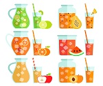 6 flat juice design vector